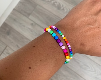 Regenbogen Wunder Perlen Armbänder Stapel Set