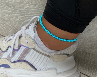 Turquoise miracle bead anklet