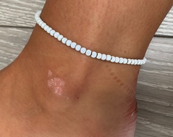 White miracle bead anklet