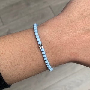 Sky blue flower miracle bead bracelet