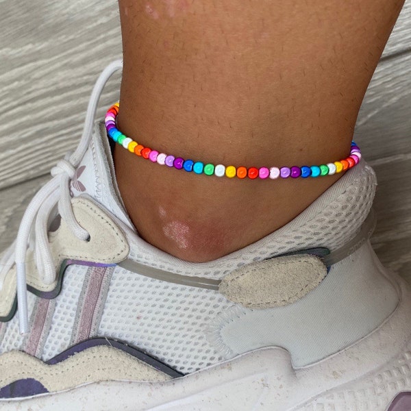 Rainbow miracle bead anklet