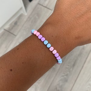 Sky blue, baby pink and violet miracle bead bracelet