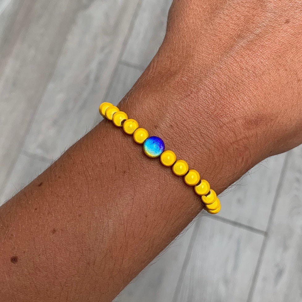 Yellow Miracle Bead Bracelet Etsy