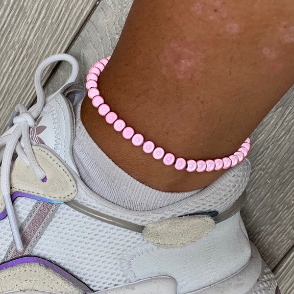 Baby pink miracle bead anklet