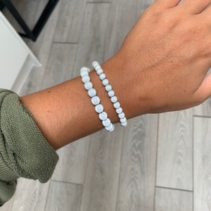 White miracle bead bracelet stack set