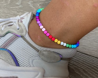 Rainbow miracle bead anklet