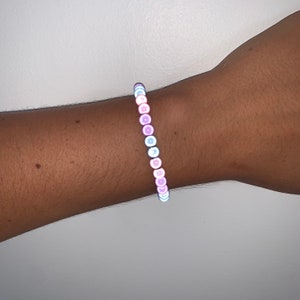 Sky blue, baby pink and violet miracle bead bracelet image 2