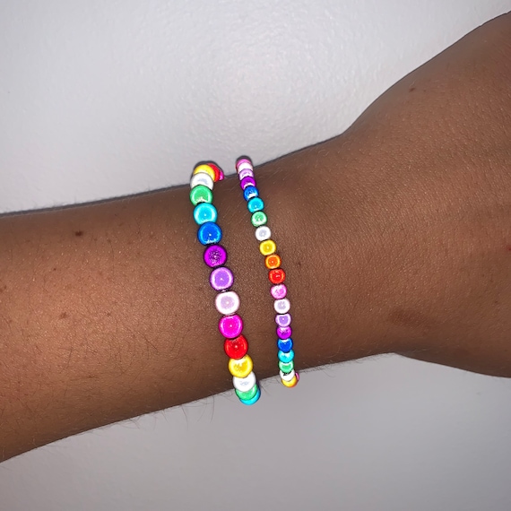 Set Braccialetti Arcobaleno Donna | 3 Pezzi In Pietra Naturale Fatti A Mano Impilabili