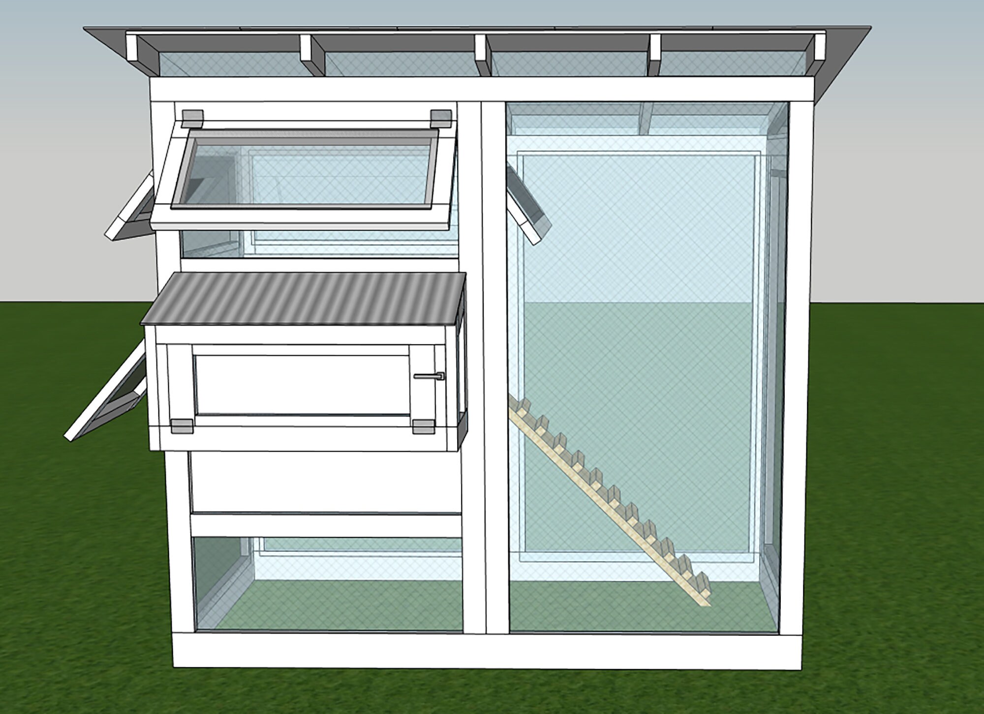 Chicken Coop Plans PDF Walk in Chicken Run the Galveston Etsy