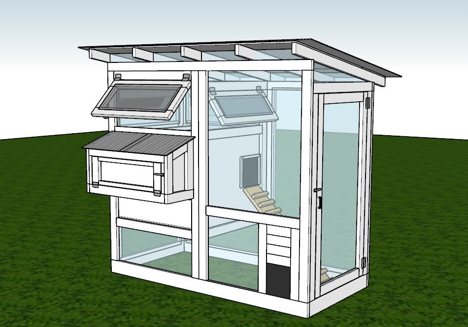 Chicken Coop Plans PDF Walk in Chicken Run the Galveston Coop for up to