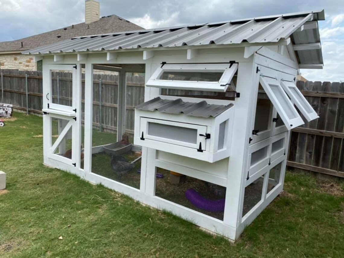 Chicken Coop Plans PDF Walk in Chicken Run the Houston Coop for up to 16 Chickens Etsy