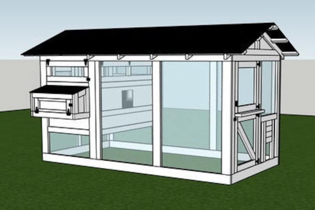 Chicken Coop Plans PDF Walk in Chicken Run the Houston Coop for up to 16 Chickens Etsy