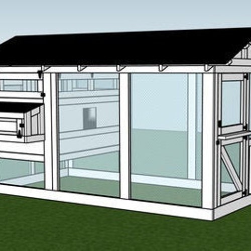 Chicken Coop Plans PDF Walk in Chicken Run the Houston Etsy
