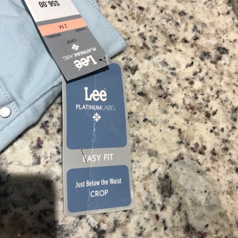 Lee Platinum Label Easy Fit Crop Blue Denim