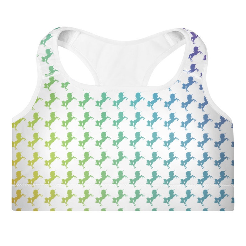 Majestic Sport Bra Unicorns Rainbow Magic Padded Sports Bra Yoga Bra Custom Unicorn Magic Sport Bra Pink Sports Bra