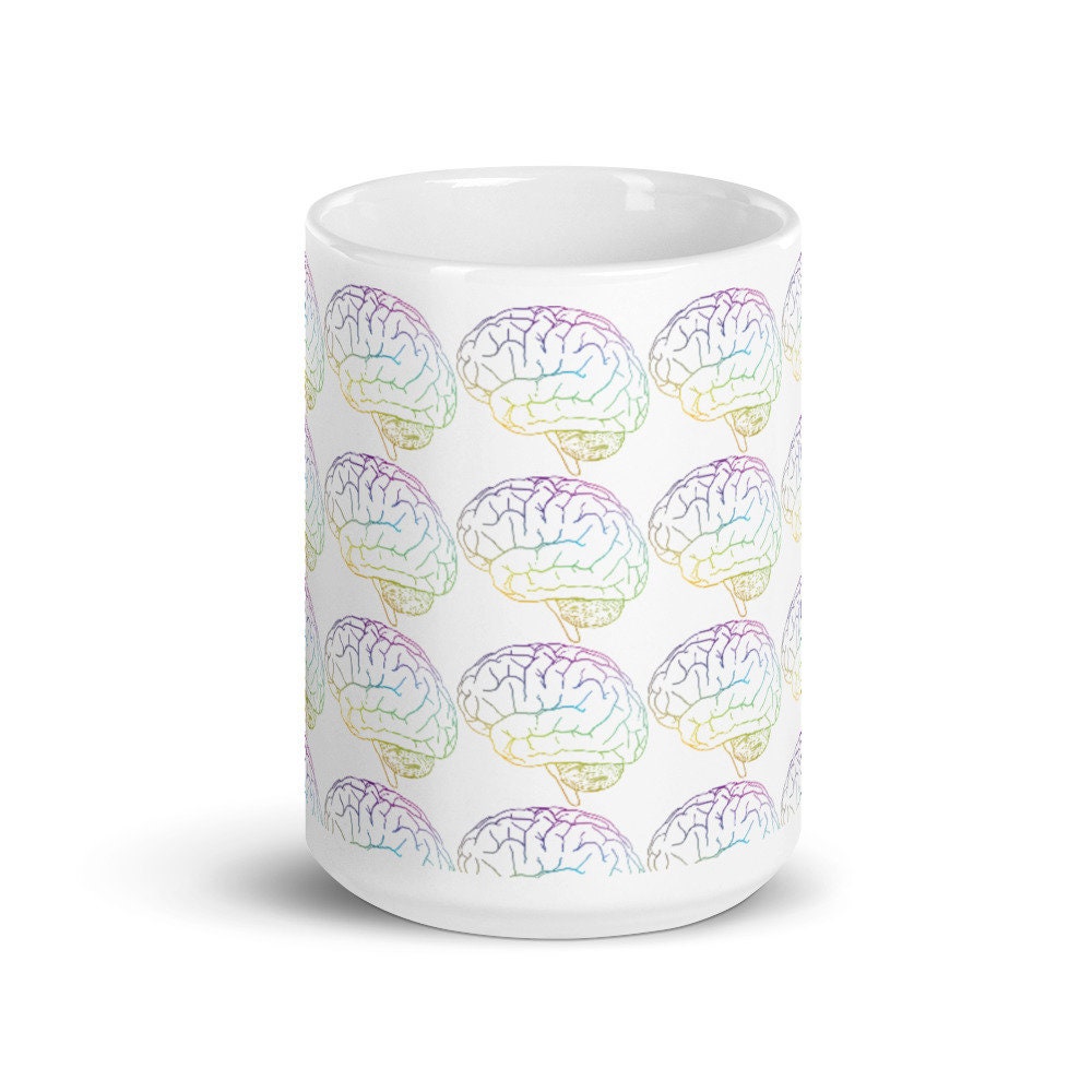 Rainbow Brain Mug Brainstorm Mug Use Your Brain Mug Brain | Etsy