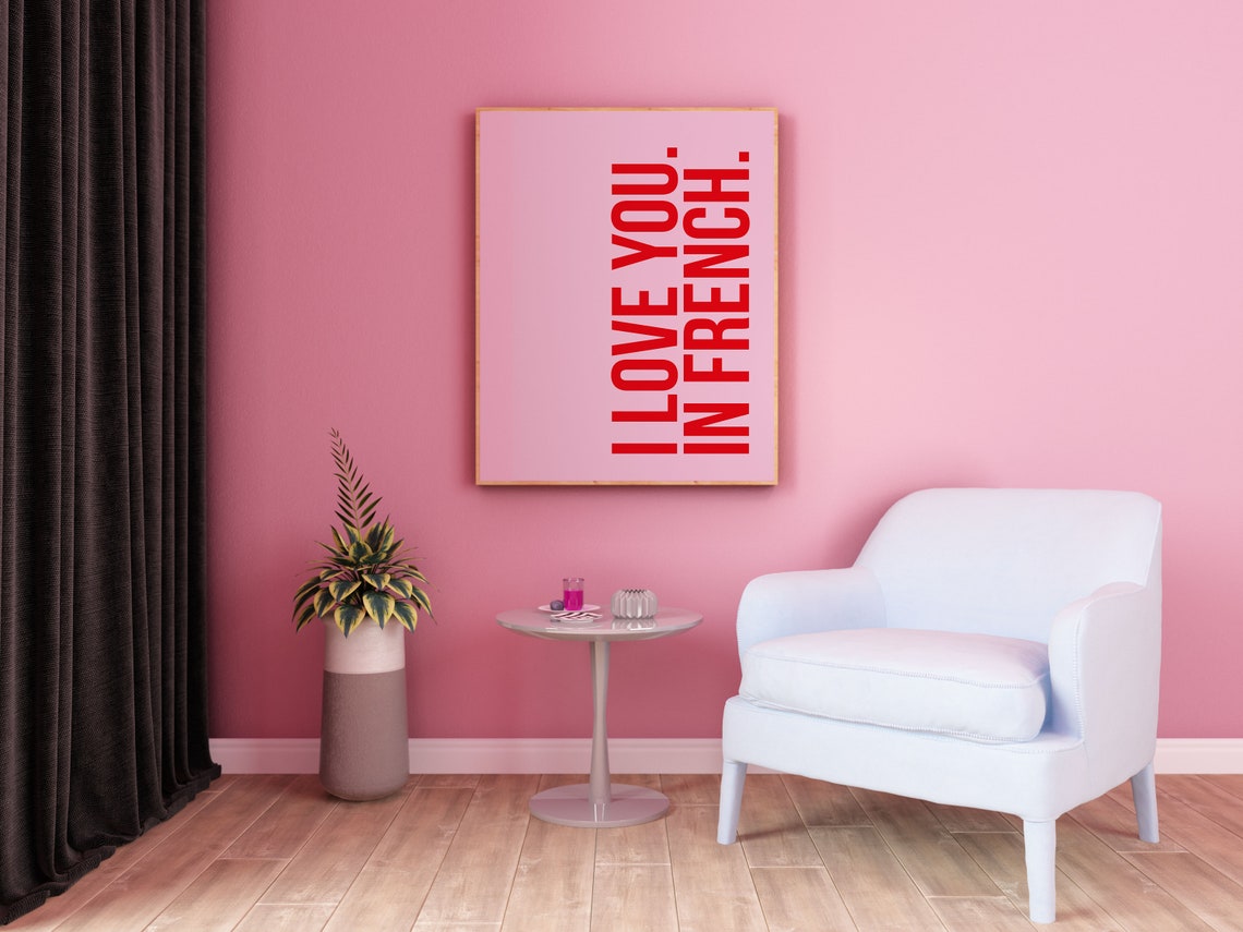 I Love You. in French. Wall Art Poster Print. A5 A4 or A3 - Etsy