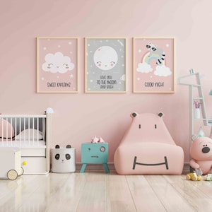 Habitación para niñas, guardería, niña. Impresión de póster. A5, A4 o A3 de cualquier forma de color, o personalizado.