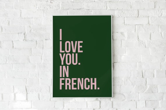 I Love You. in French. Wall Art Poster Print. A5 A4 or A3 - Etsy Australia
