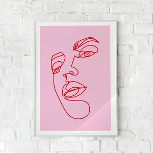 outline face wall art poster print. Any Size. (face 2)