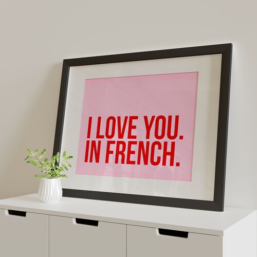 I Love You. in French. Poster Wall Art. Larger Font. Any - Etsy