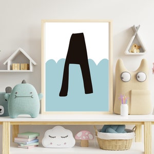 Kinderzimmer Alphabet Print. Rosa, blau, grau, Rost oder benutzerdefinierte A5, A4, A3