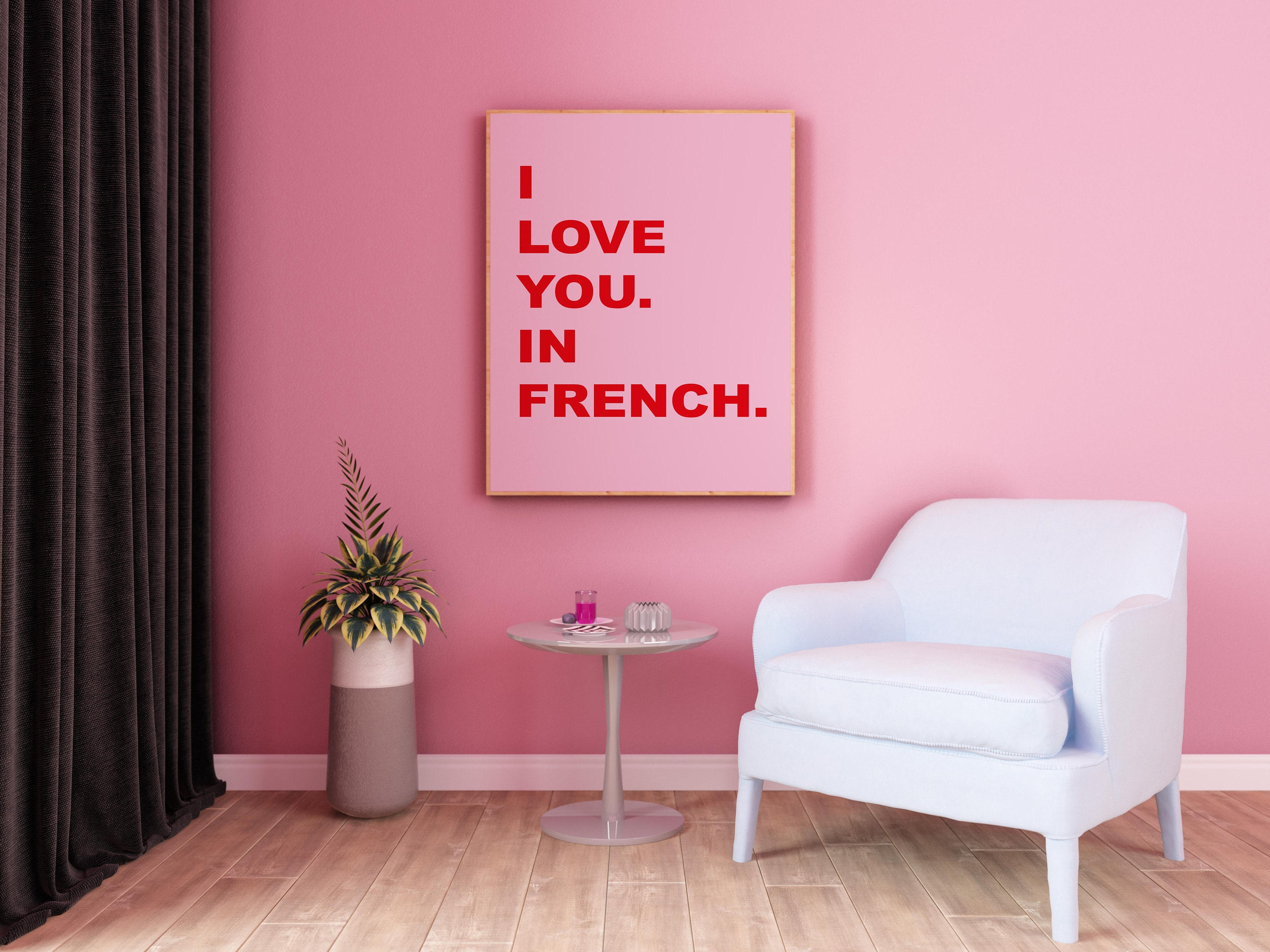 I Love You. In French. Wall Art Poster print. A5 A4 or A3 Etsy 日本