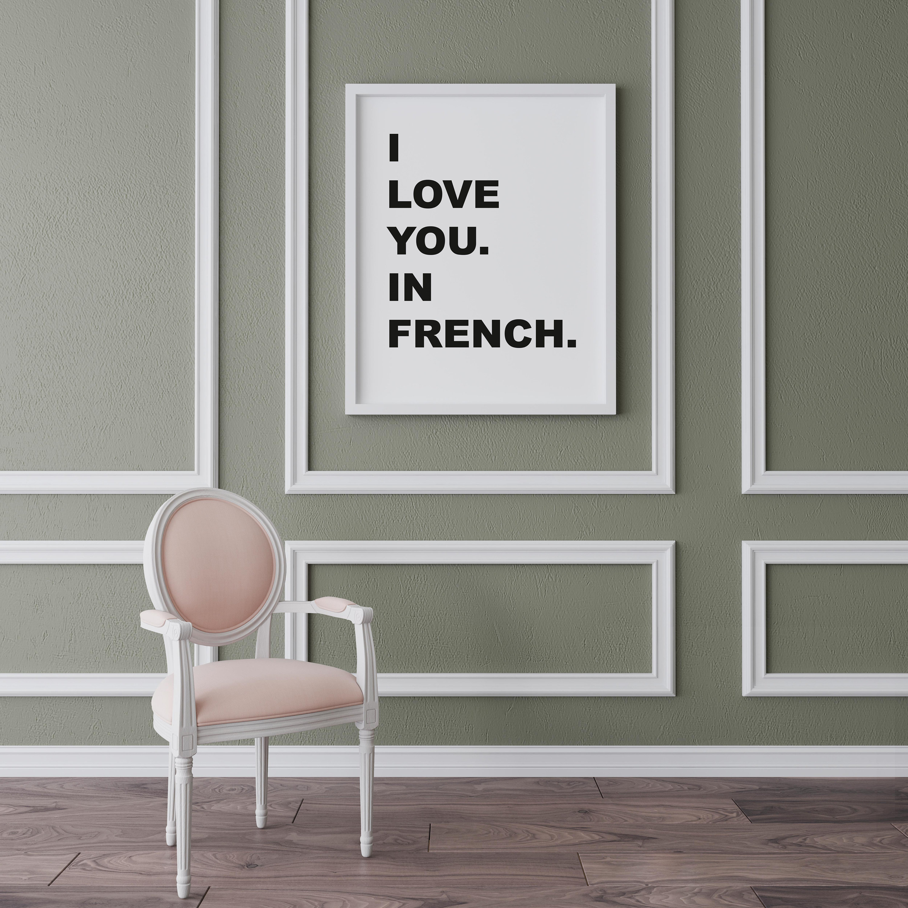I Love You. In French. Wall Art Poster print. A5 A4 or A3 Etsy 日本
