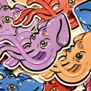 ONLY SQUIDS Sticker Pack, Vibrant, cute, color palette, laptop decal, custom stickers, stationary