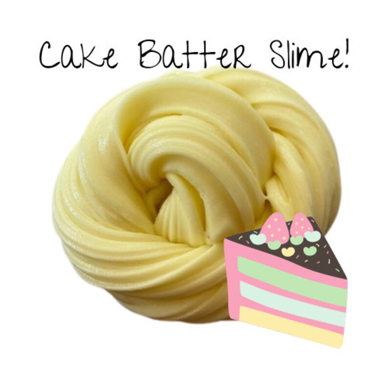 Cake Batter Scented Slime Birthday Slime Etsy