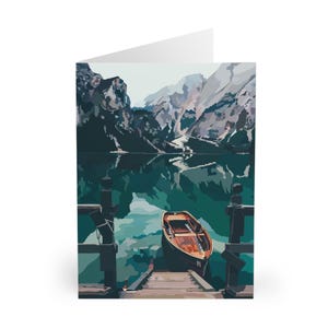 Set di biglietti di auguri di montagna, biglietti panoramici sulla natura, cancelleria per avventure, biglietti a tema escursionismo, confezione regalo per viaggi all'aperto
