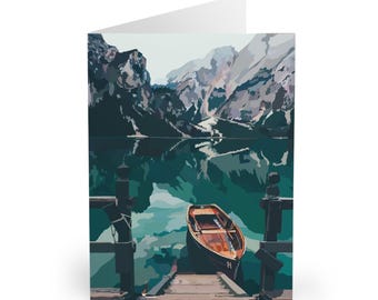 Ensemble de cartes de voeux de montagne Cartes panoramiques sur la nature Papeterie d'aventure Cartes de correspondance sur le thème de la randonnée Paquet cadeau de voyage en plein air