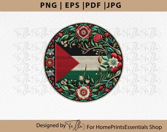 Palestina borduurwerk vlag png, bloementatreez pdf, gratis Palestina t-shirt borduurwerk ontwerp, , Cirkelvormig bloemen Palestina tatreez png