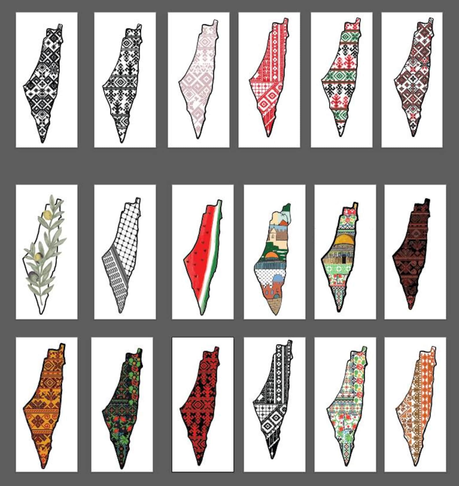 18 Vector Tatreez Palestine Maps Bundle, Palestinian Embroidery Maps ...