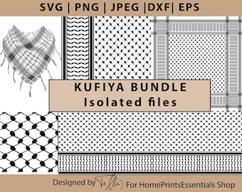 Keffiyehs Clipart Bundle | Palestina Keffiyeh Cricut png, Kufeya sjaal cricut ontwerpen snijbestand, Keffiyeh Koufeye Digitale Clipart Bundle svg