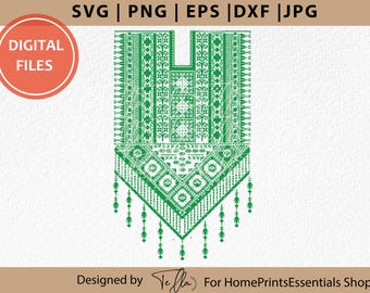 Groene tatreez svg, كوفية فلسطينية png, Palestina tatreez Cricut png, tatreez sjaal cricut ontwerp snijbestand, Keffiyeh tatreez Digitale Clipart