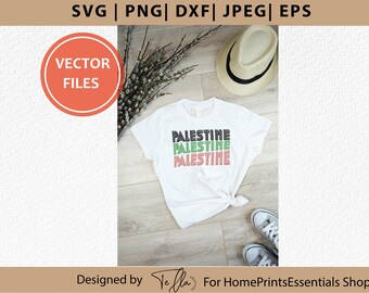 Palestina tshirt SVG, gratis Palestina retro letters, Gaza solidariteit t-shirt ontwerp, kleurrijke gratis Palestina png, transparante achtergrond png