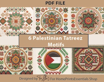 Palestijnse borduurvlag clipart, traditioneel kruissteek grafisch T-shirt, Palestijnse tatreez kaart snijbestand, Palestijnse vlag patronen SVG