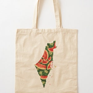 Traditional Palestinian Watermelon Palestine Map Digital Printed Fabric Zipper Bag main image 1