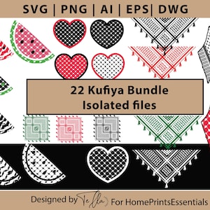 Keffiyehs Clipart Bundle |Palestine Keffiyeh Cricut png, Kufeya heart cricut designs cut file, Keffiyeh Koufeye Digital shapes Bundle svg
