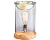Wood Glass Vintage Bulb Wax Warmer