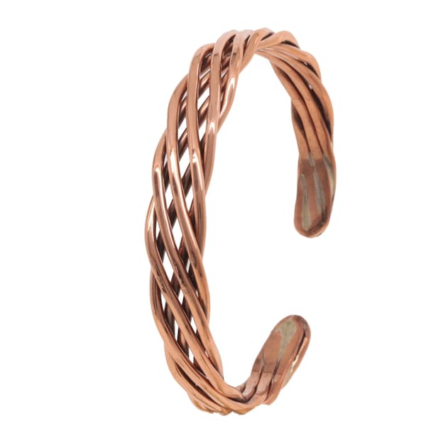 Cornwall bracelet, 100% copper, hand forged by a Munich artist, braided from 6 strands of round material, free shipping, U10.