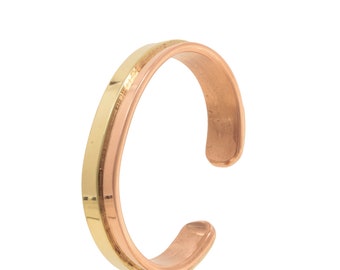 Bracelet YORK, made of solid copper hand forged in Munich, combined with brass. U33