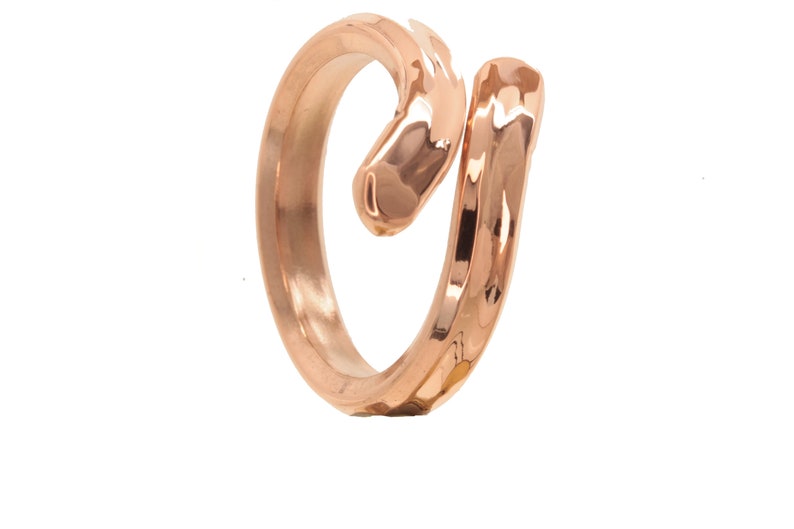 Copper ring DERBY, hand forged in Munich, refined twisted U53. zdjęcie 3
