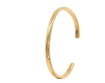 NEW: Bracelet ELIF, brass, hand-forged by a Munich artist, half-round rolled and shiny polished. Free shipping, U60.