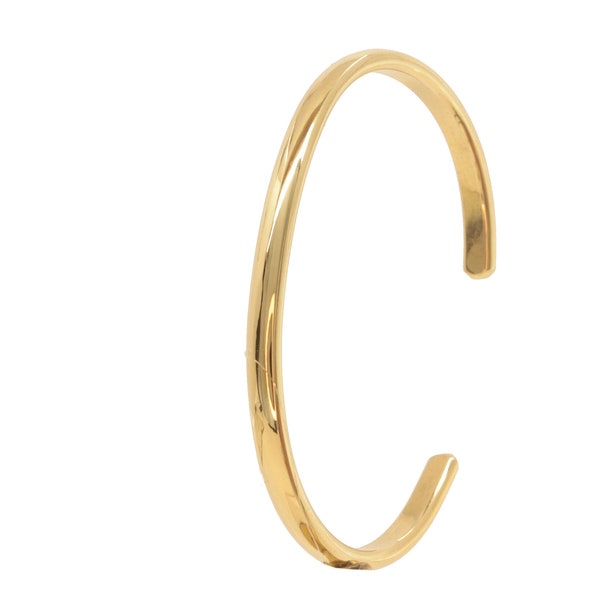 NEW: Bracelet ELIF, brass, hand-forged by a Munich artist, half-round rolled and shiny polished. Free shipping, U60.