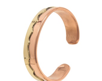 Bracelet HARLOW, made of solid copper hand-forged in Munich, combined with brass. U34