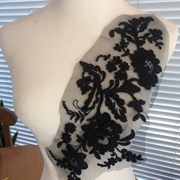 Black Lace Applique Etsy