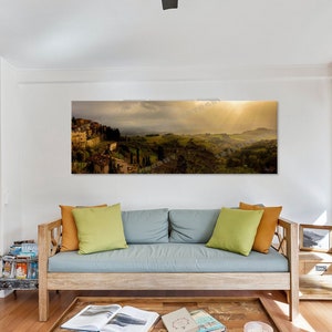 Tuscany Landscape, Tuscan Decor, Tuscany Wall  Print, Italy Landscape Wall Art, Large Canvas Print, Italy (10&quot;x30&quot;)