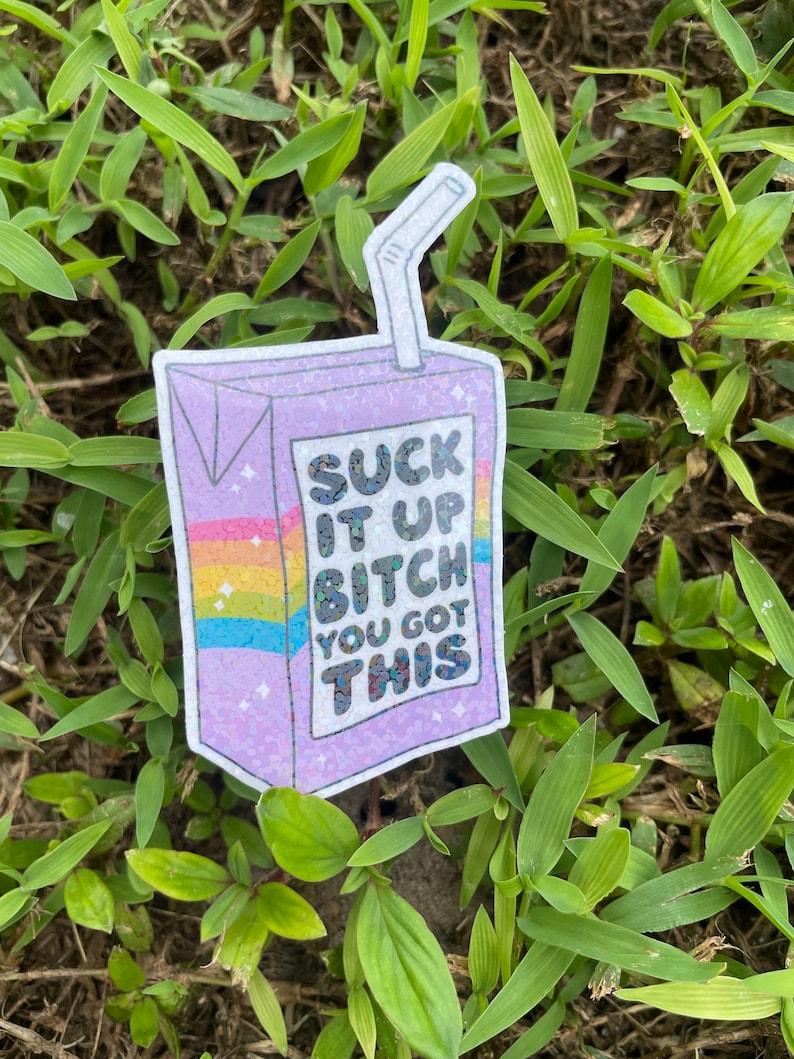 Suck it up vinyl sticker, adult humor sticker, motivational sticker, funny sticker, you got this image 1
